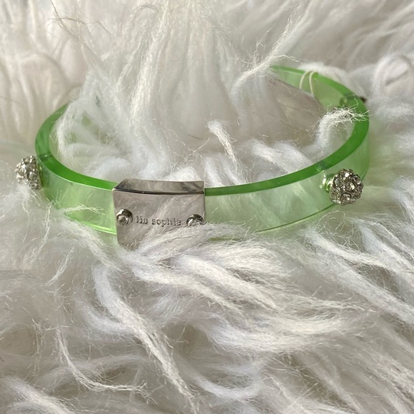 Lia Sophia Glazed Pistachio Lucite Bangle Bracelet - Picture 5 of 6